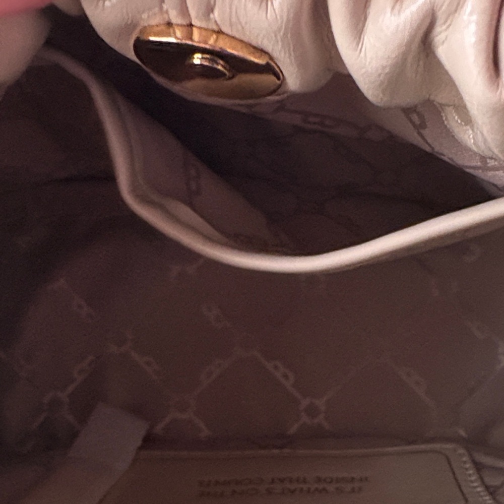 Ted Baker Cream Drawstring Crossbody with Gold Chain - Picture 12 of 14